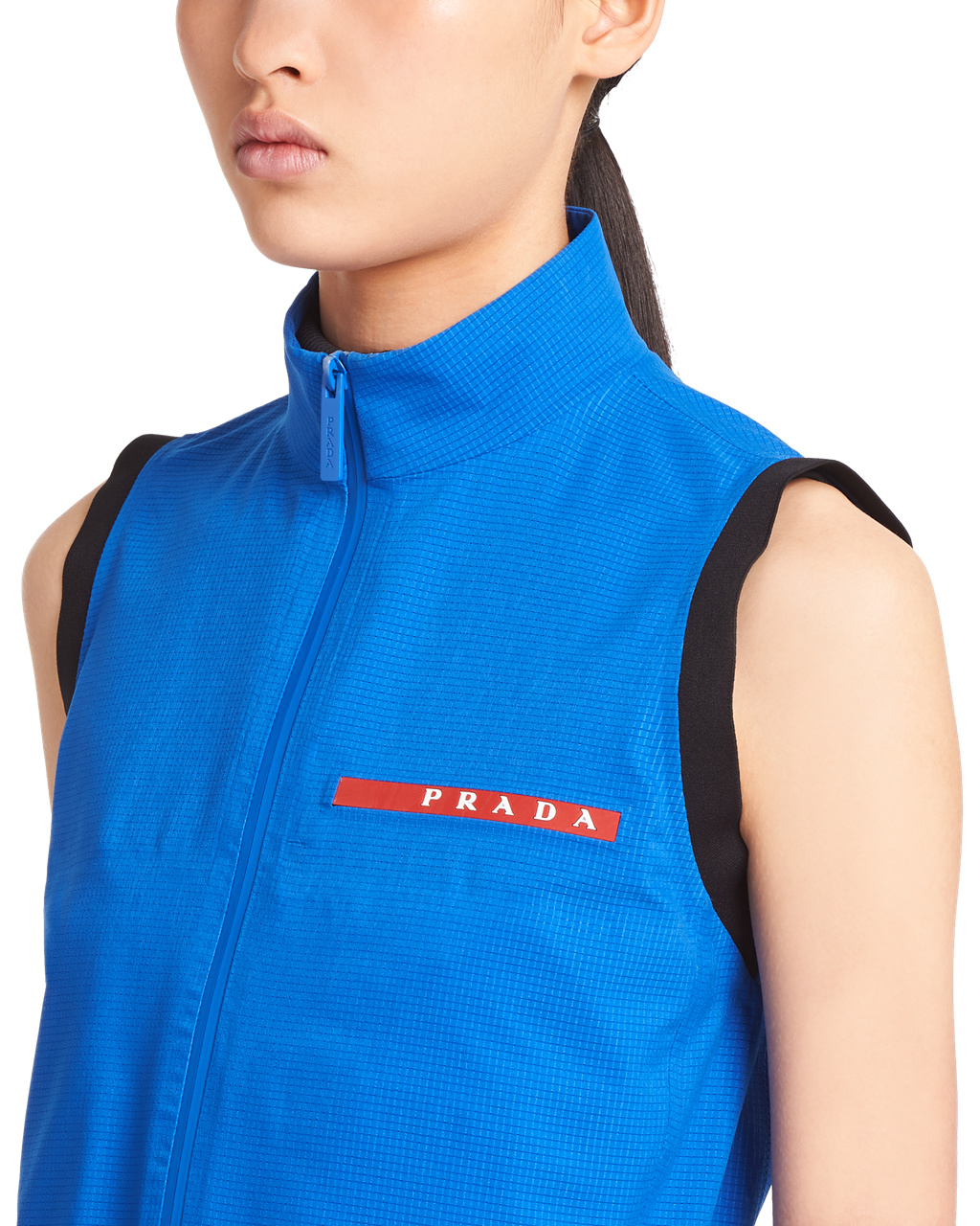 Prada Light Bi-stretch Cropped Vest Cobalt Blue | 1796MHFKT