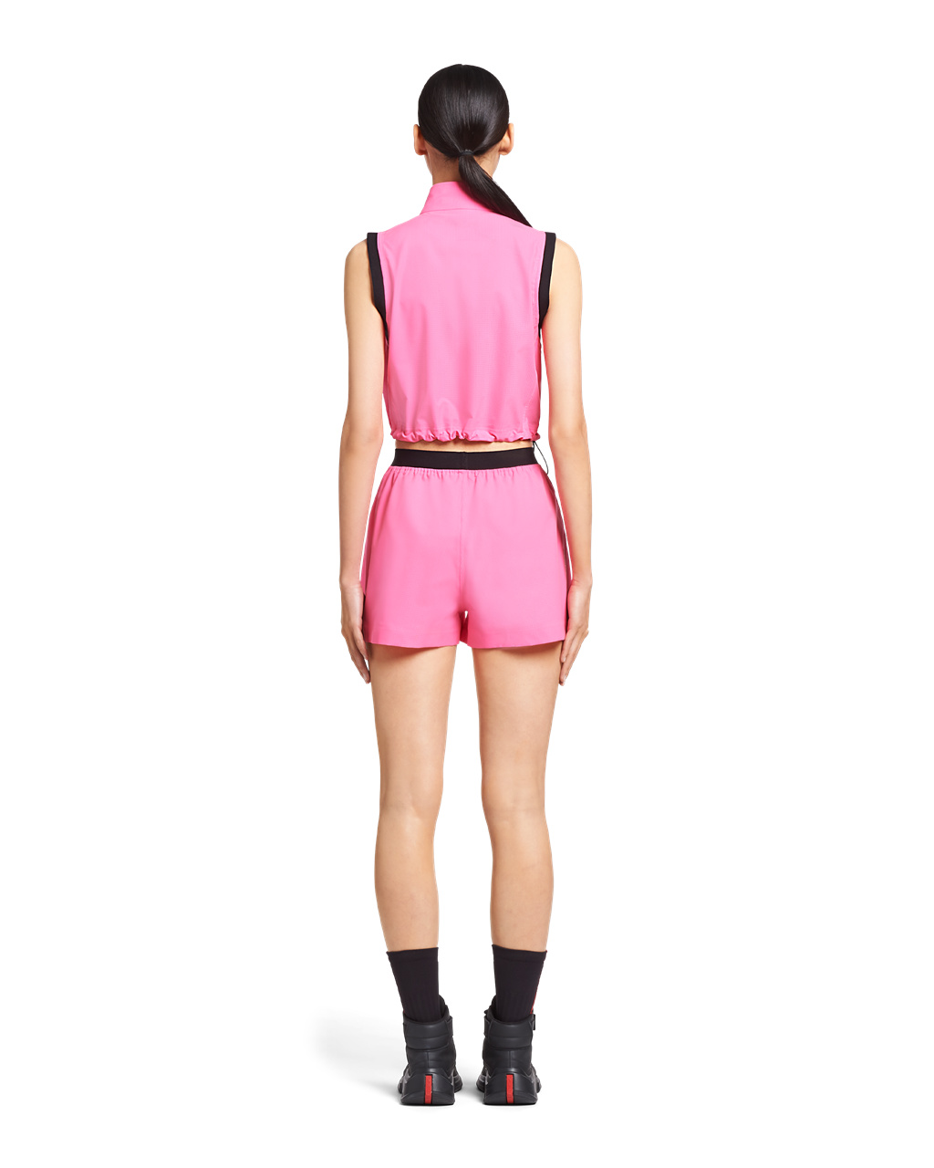 Prada Light Bi-stretch Cropped Vest Pink | 9752GIBYQ