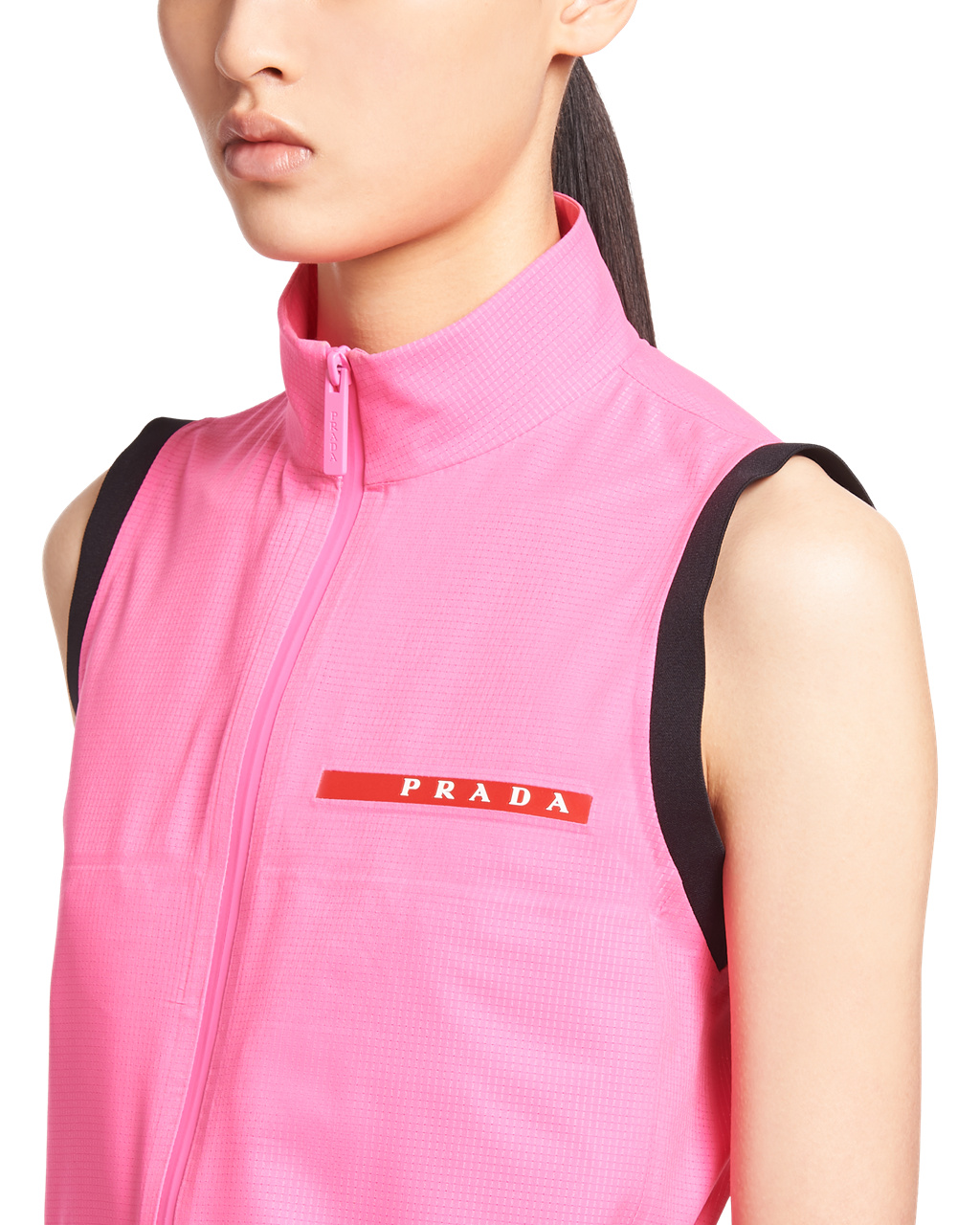 Prada Light Bi-stretch Cropped Vest Pink | 9752GIBYQ