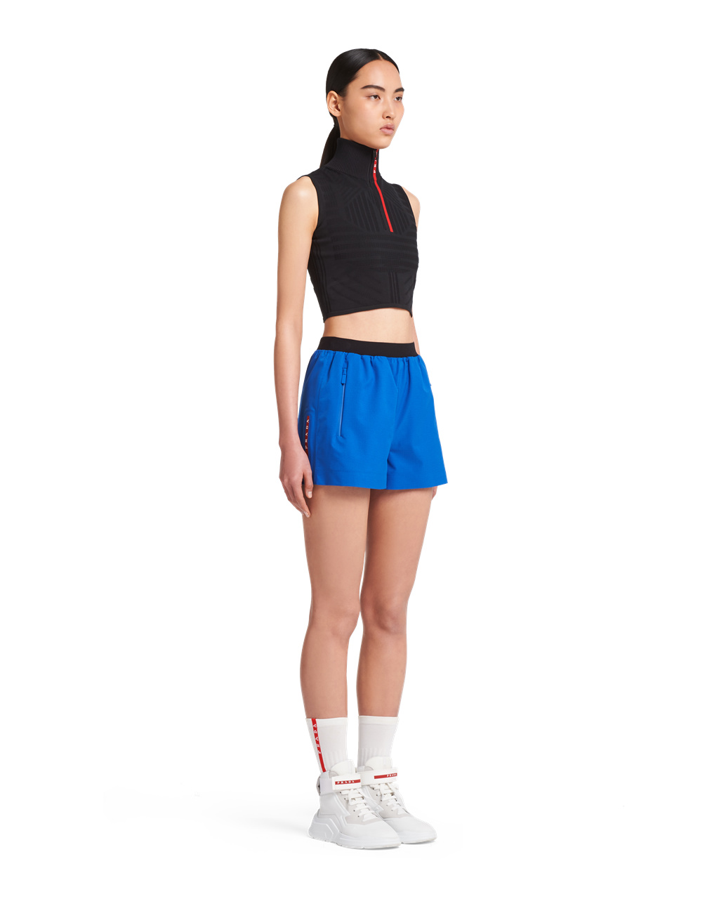 Prada Light Bi-stretch Shorts Cobalt Blue | 8074INXLF