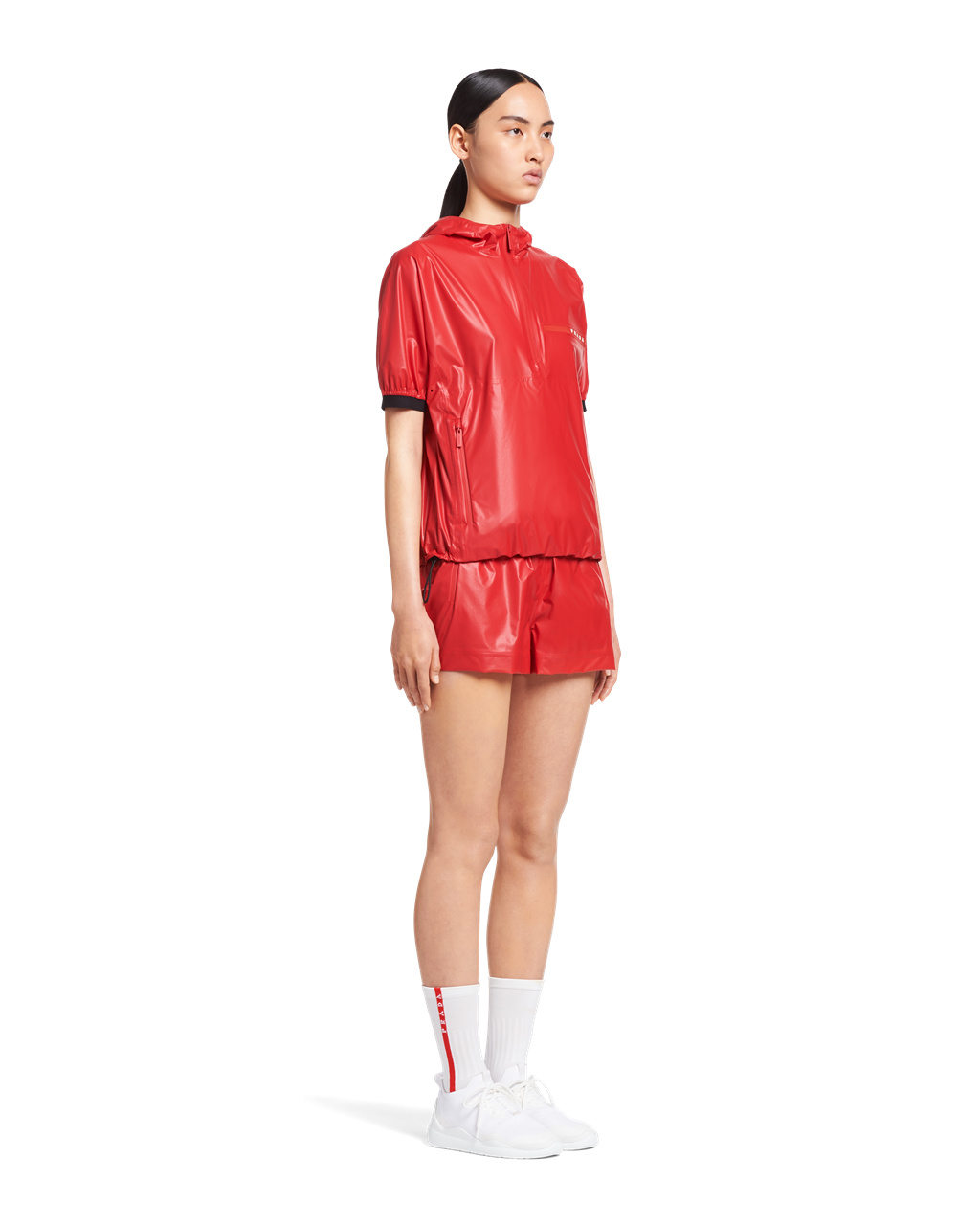 Prada Light Nylon Anorak Lacquer Red | 1674NVXJK