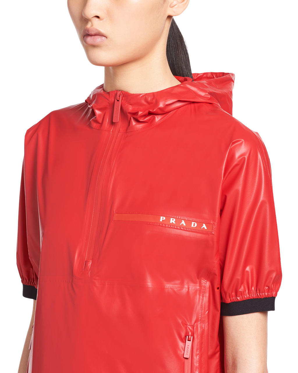 Prada Light Nylon Anorak Lacquer Red | 1674NVXJK