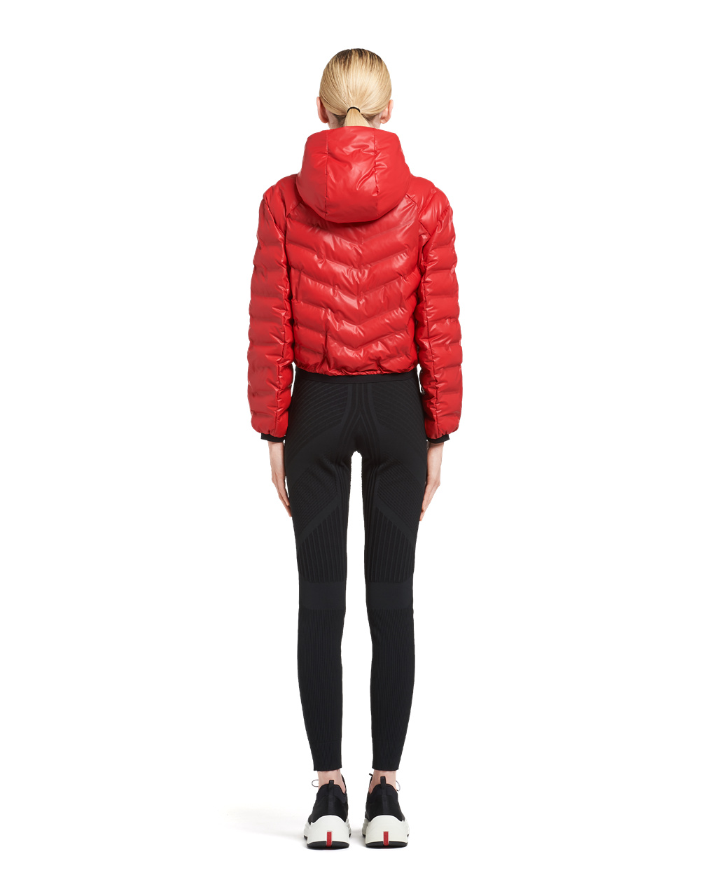 Prada Light Nylon Hooded Puffer Jacket Lacquer Red | 3064LNHWU