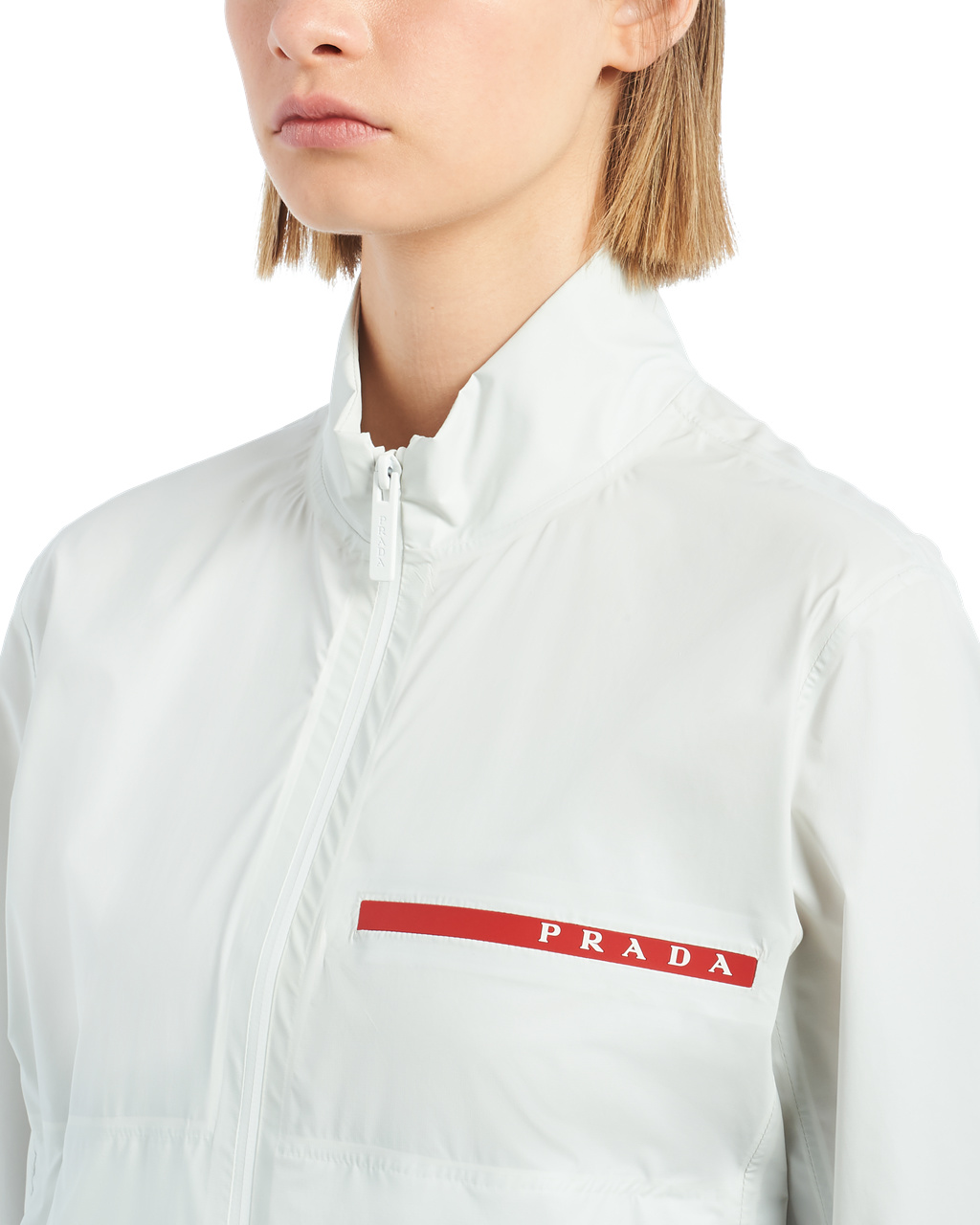 Prada Light Nylon Jacket Chalk White | 6345IOXLV