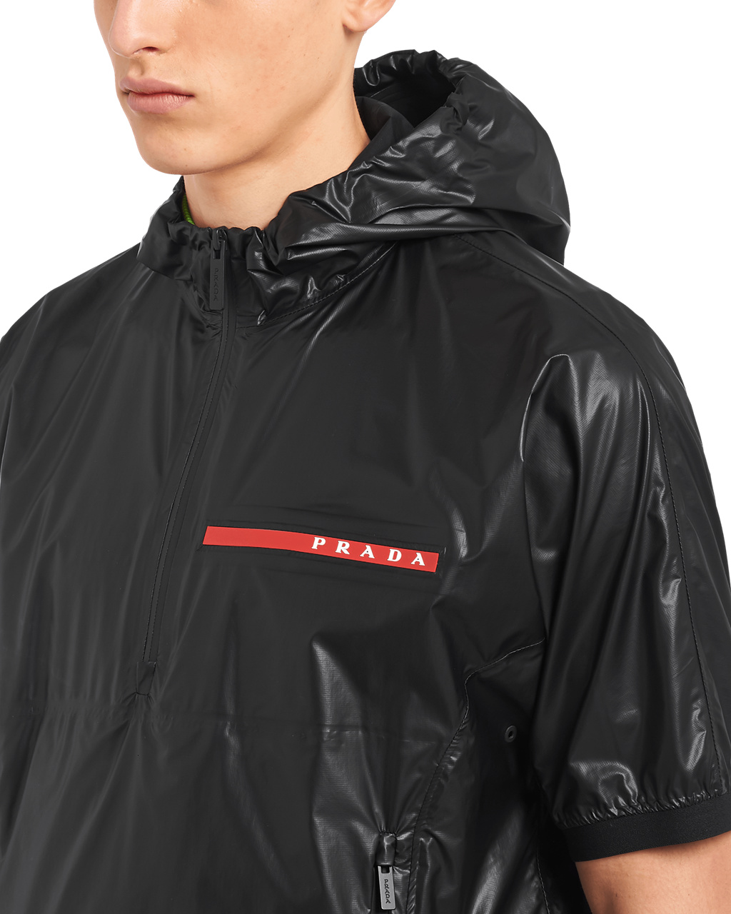 Prada Light Nylon Short-sleeved Jacket Black | 5369QZDHG