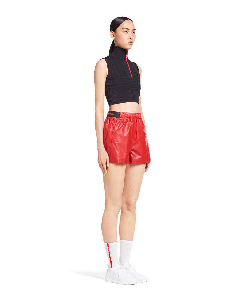 Prada Light Nylon Shorts Lacquer Red | 5184JUAOR