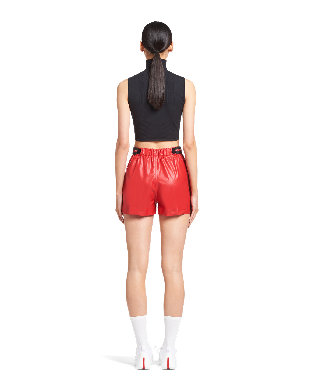 Prada Light Nylon Shorts Lacquer Red | 5184JUAOR