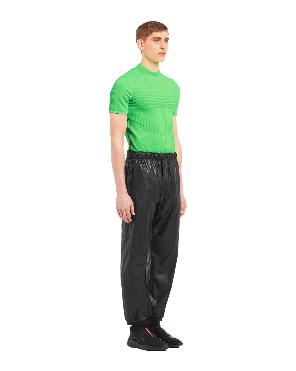 Prada Light Nylon Wide-leg Pants Black | 1527GEINF