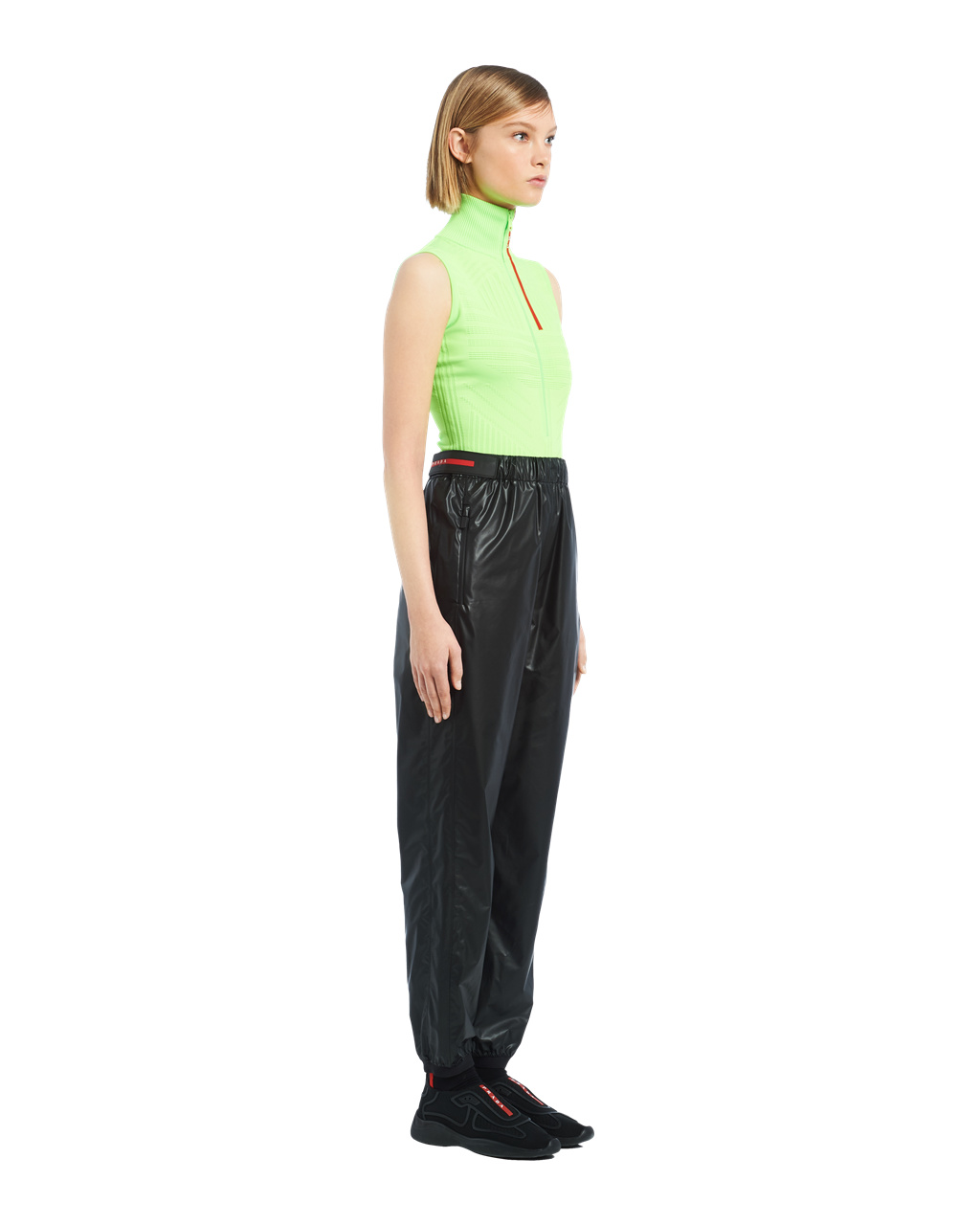 Prada Light Nylon Wide-leg Pants Black | 2567GZVAI