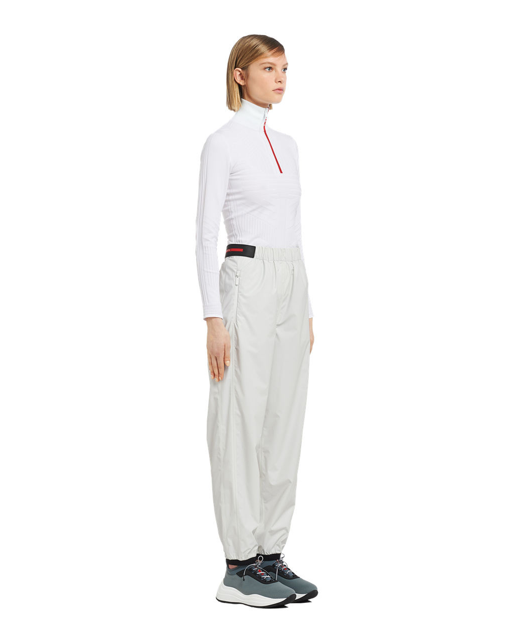 Prada Light Nylon Wide-leg Pants Chalk White | 8369FIKDV