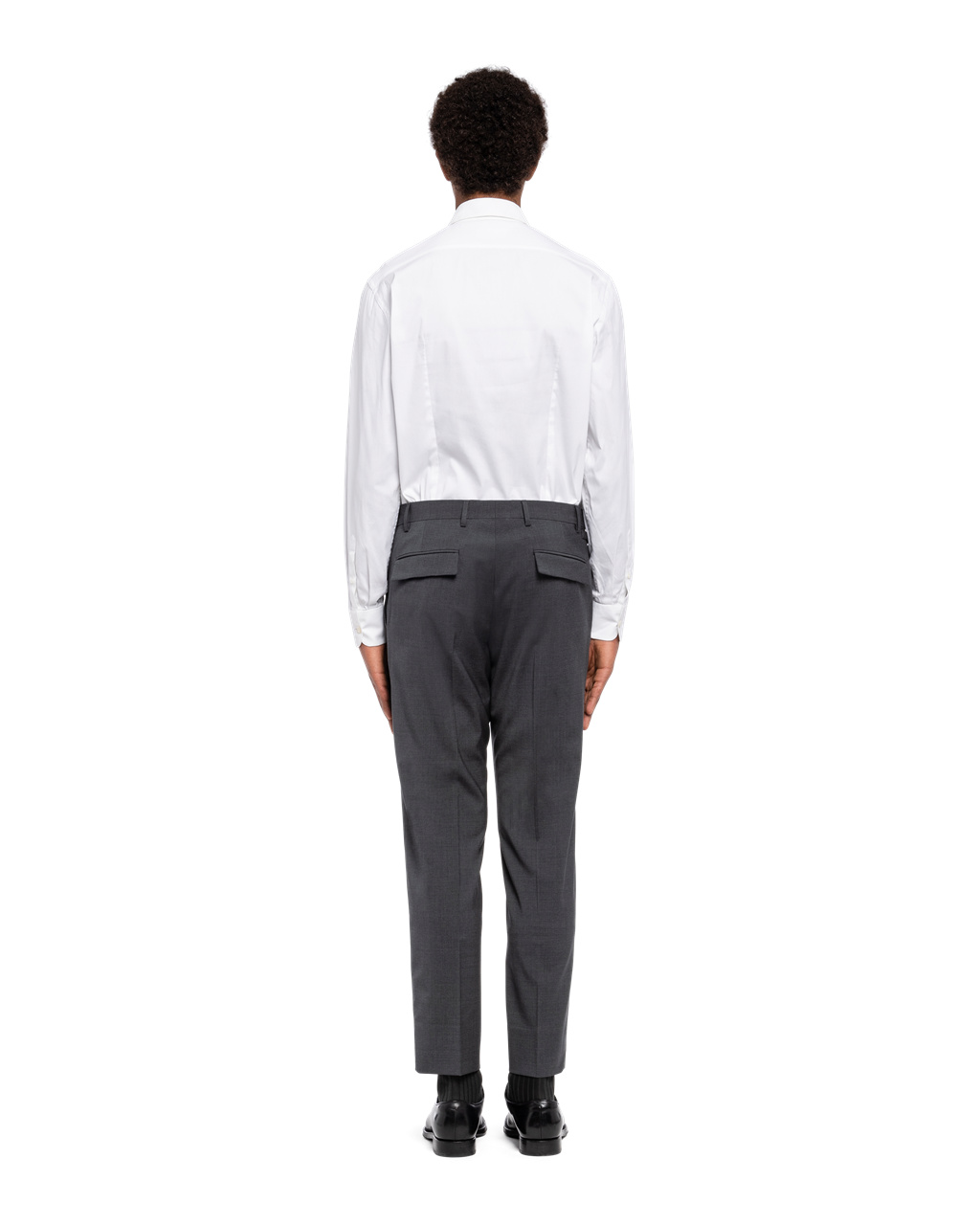 Prada Light Stretch Wool Trousers Slate Gray | 2709MKCLT