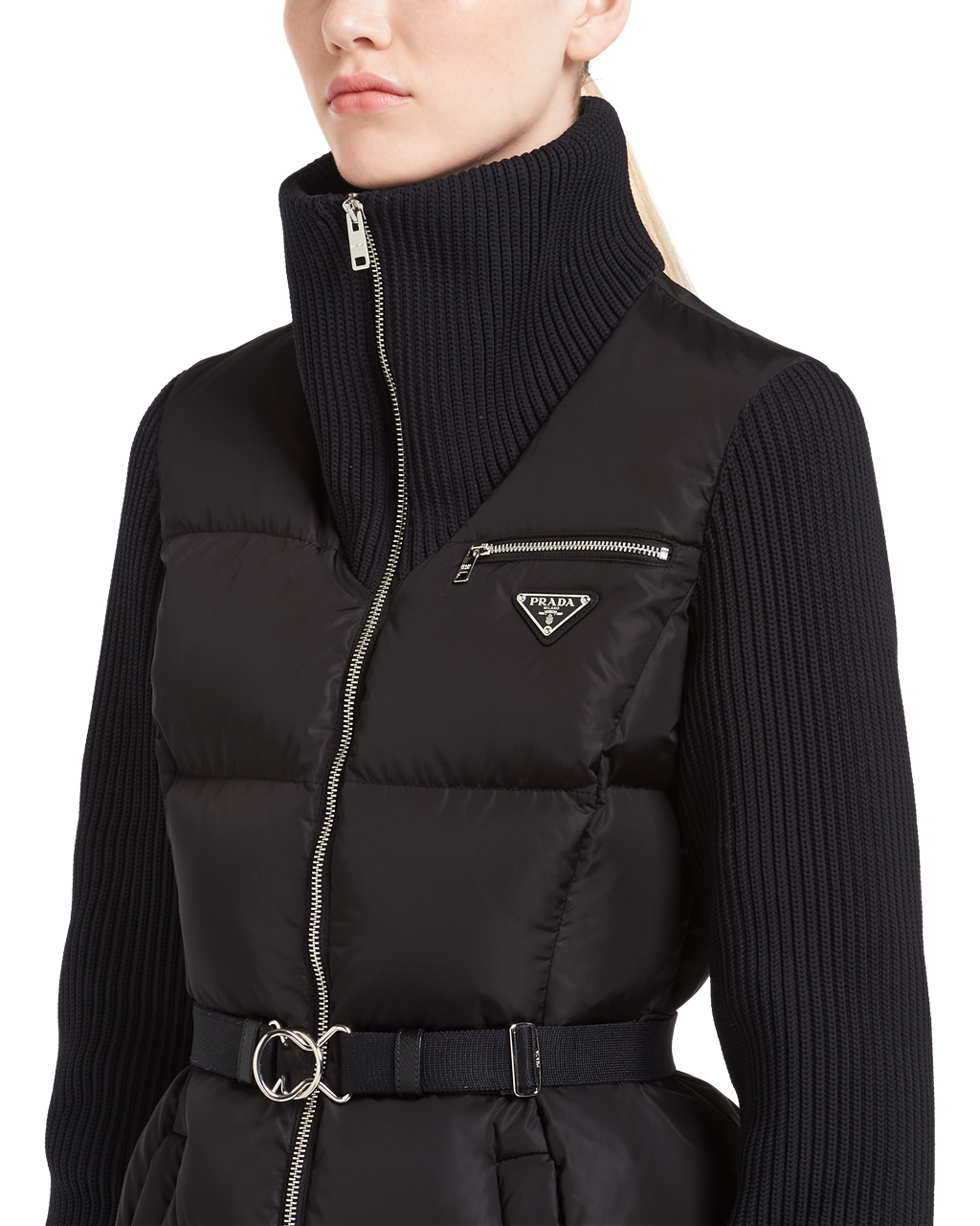 Prada Lightweight Nylon Puffer Jacket Black | 0651CWMIO