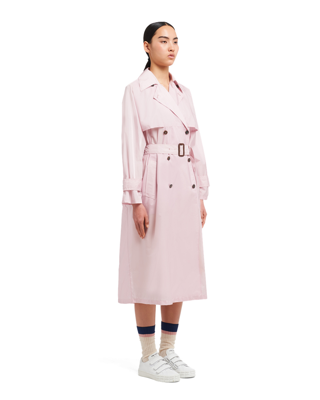 Prada Lightweight Nylon Trench Coat Opaline | 7946OLDXQ