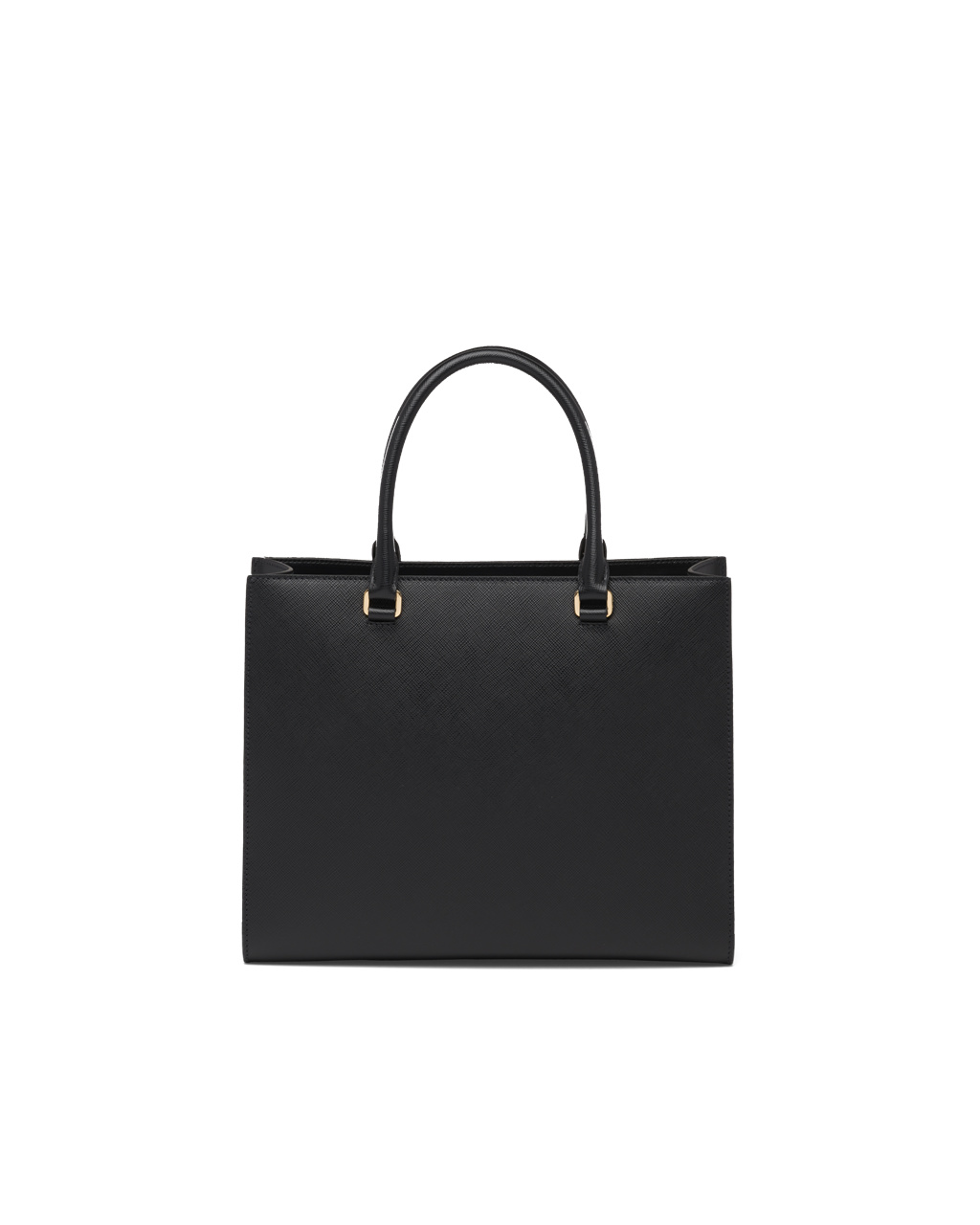 Prada Medium Saffiano Leather Handbag Black | 8362UBYPV