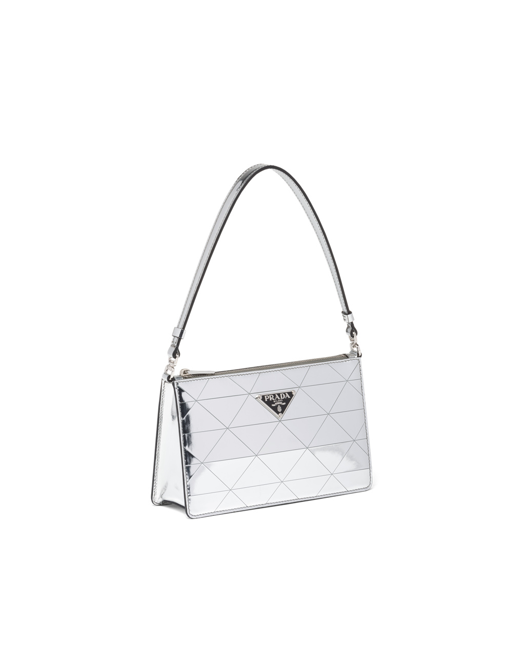 Prada Metallic Leather Mini-bag Silver | 3651VEPJK