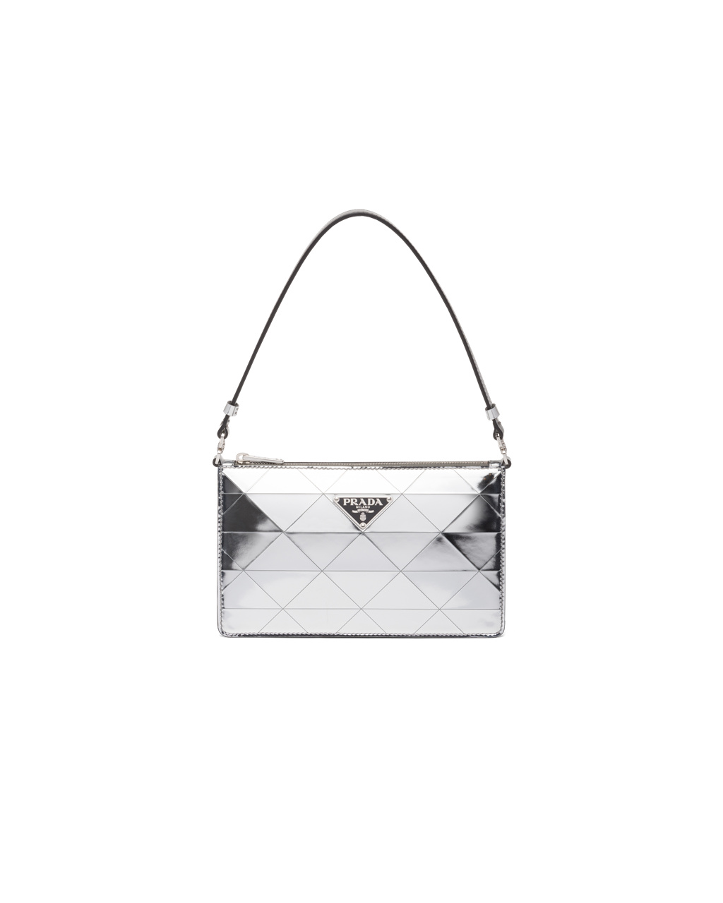 Prada Metallic Leather Mini-bag Silver | 3651VEPJK