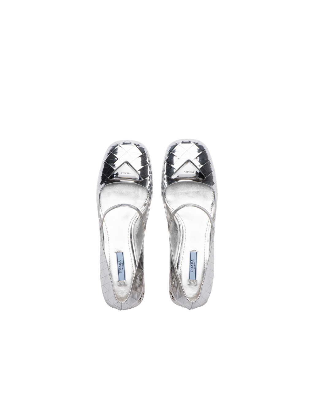 Prada Metallic Leather Pumps Silver | 6872IVQAE