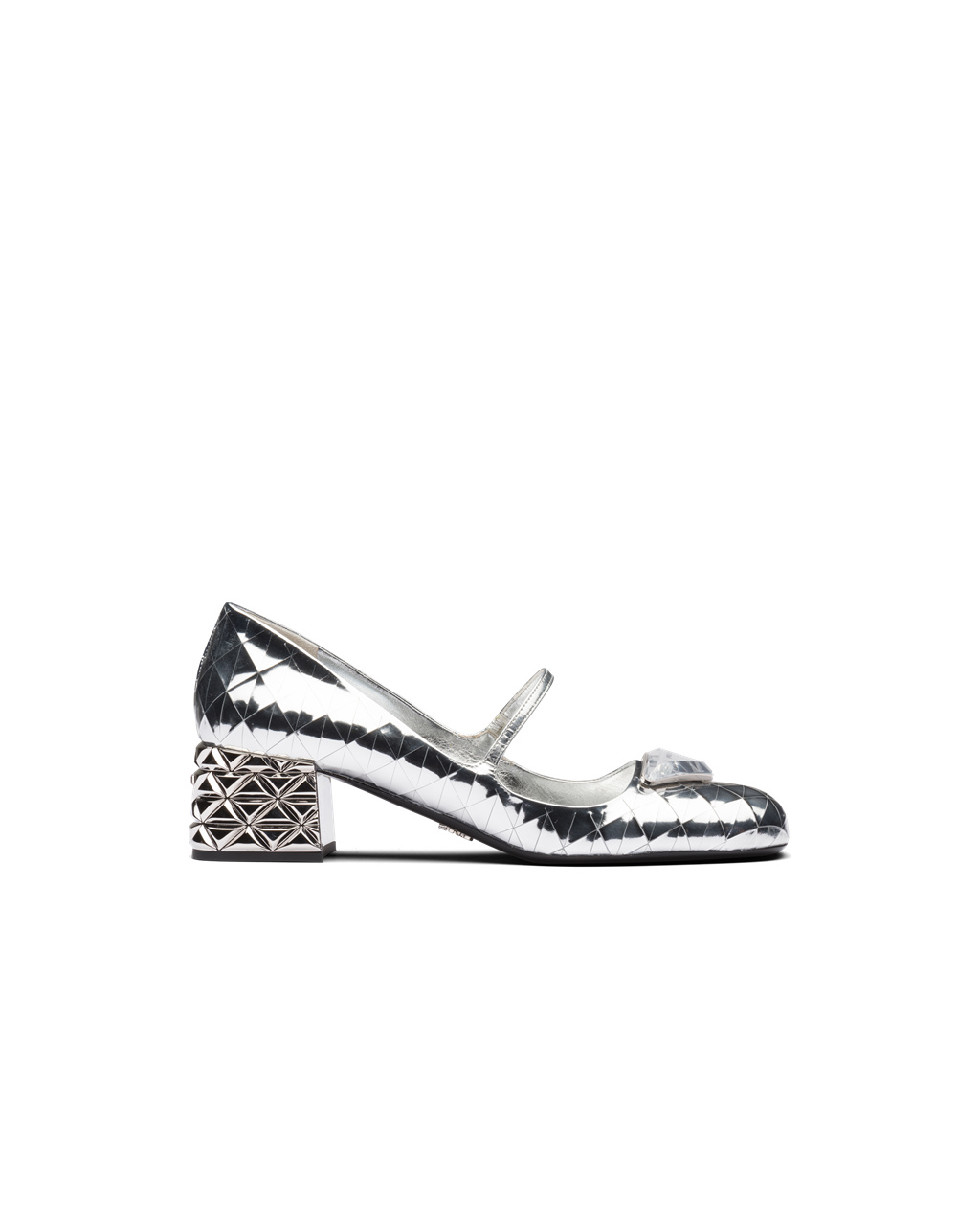 Prada Metallic Leather Pumps Silver | 6872IVQAE