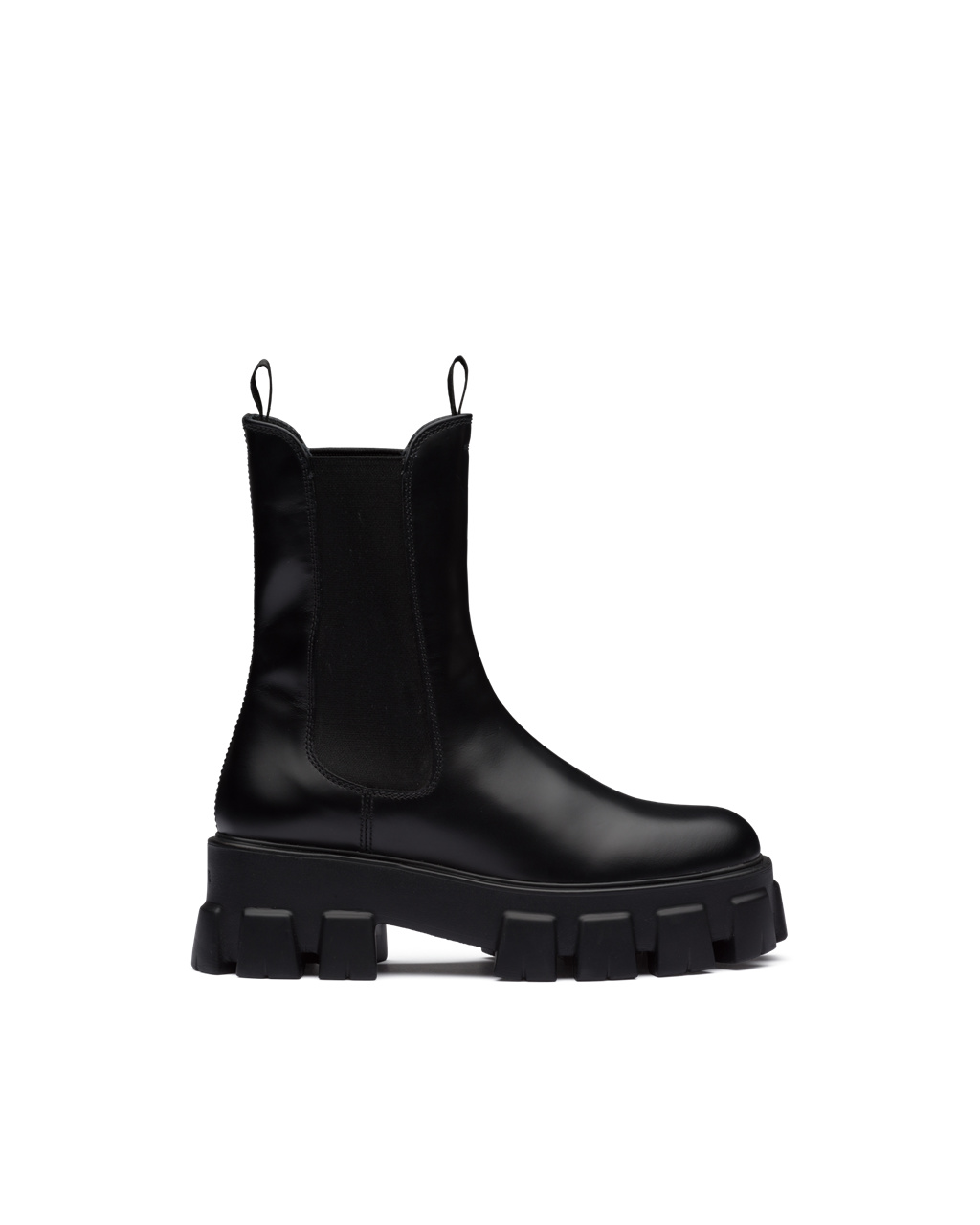 Prada Monolith Brushed Leather Boots Black | 2675BCRUS