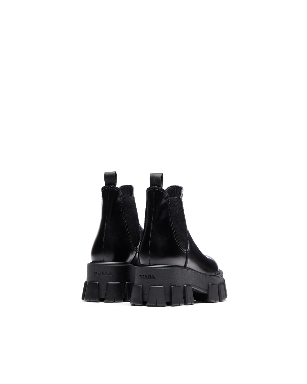 Prada Monolith Brushed Leather Chelsea Boots Black | 3109NQGZY