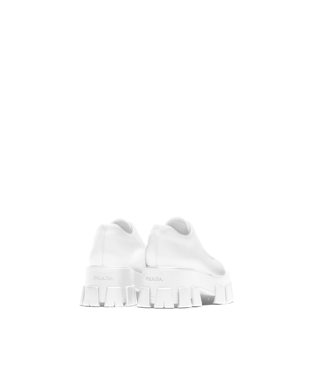 Prada Monolith Brushed Leather Lace-up Shoes White | 8697LITBH