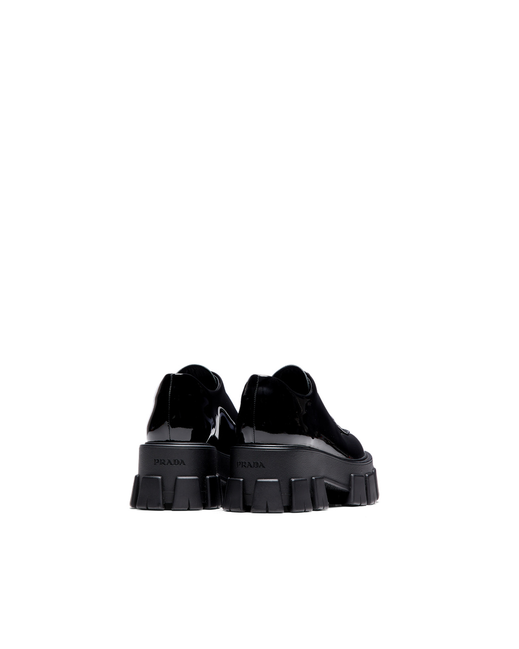 Prada Monolith Patent Leather Lace-up Shoes Black | 5984YHDWZ