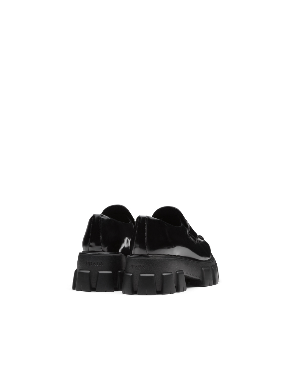 Prada Monolith Pointy Brushed Leather Loafers Black | 8153UEDZH