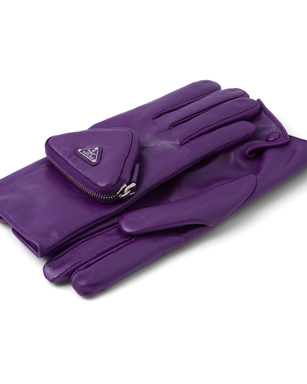 Prada Napa Leather Gloves Cyclamen | 7096TWYUS