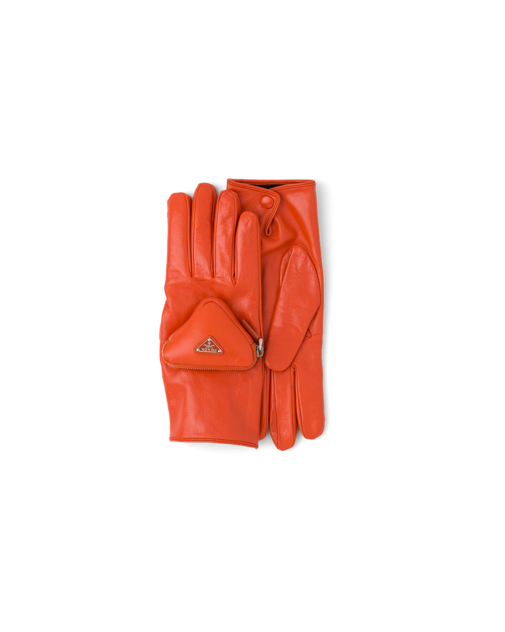 Prada Napa Leather Gloves Orange | 8092SRMDO