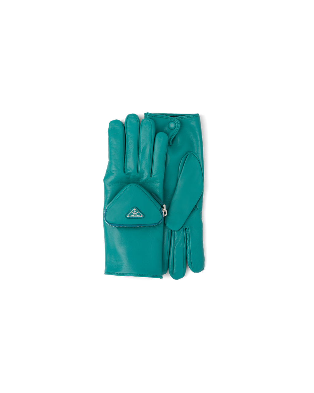 Prada Napa Leather Gloves Peacock Blue | 8061TRGOE