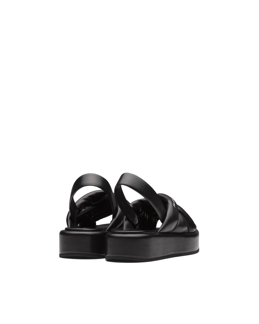 Prada Nappa Leather Flatform Sandals Black | 5910ZPXVD