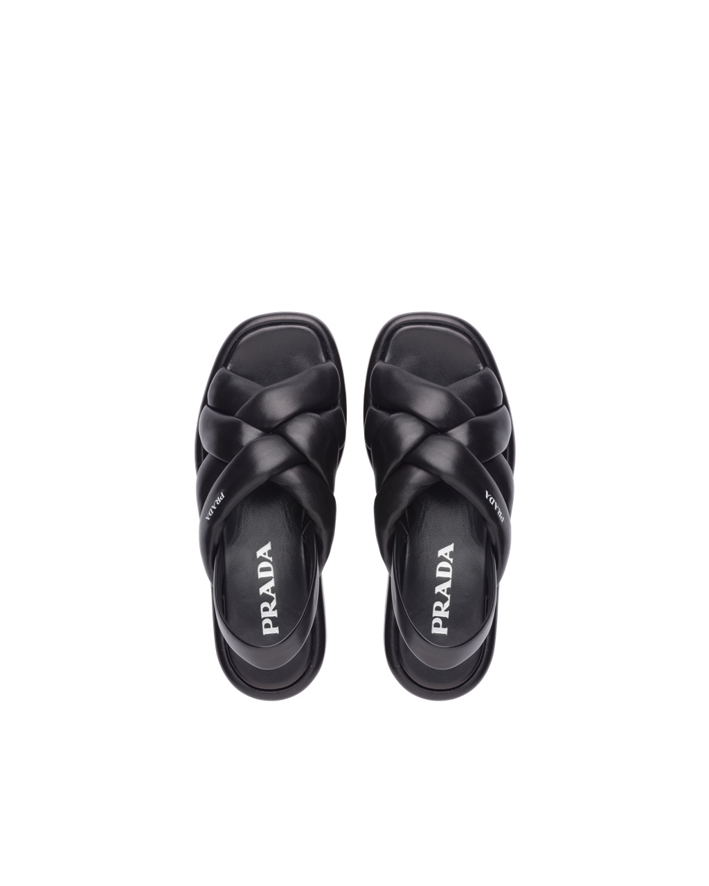 Prada Nappa Leather Flatform Sandals Black | 5910ZPXVD