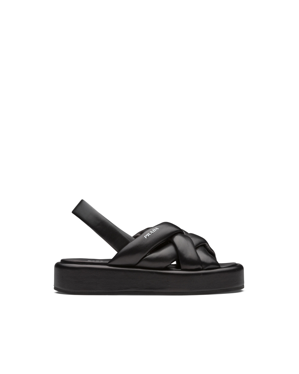 Prada Nappa Leather Flatform Sandals Black | 5910ZPXVD