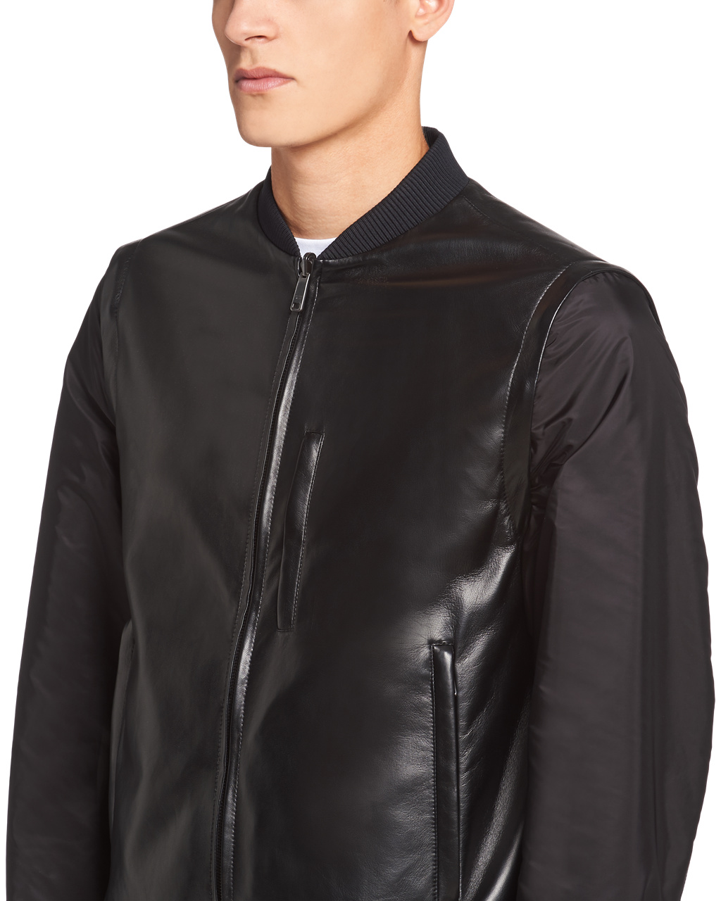 Prada Nappa Leather Jacket Black | 0614NDQZK