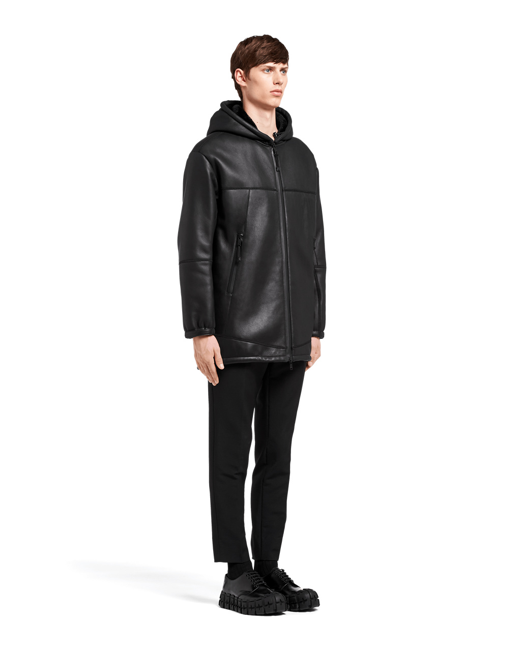 Prada Nappa Sheepskin Coat Black | 9061LMQRC