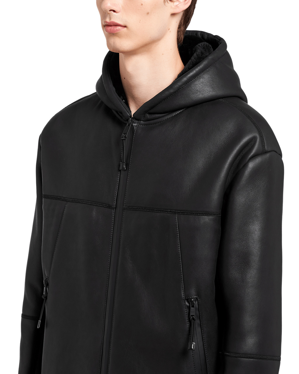 Prada Nappa Sheepskin Coat Black | 9061LMQRC