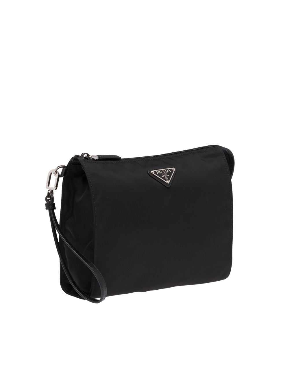 Prada Nylon And Saffiano Leather Pouch Black | 3972SUMKG