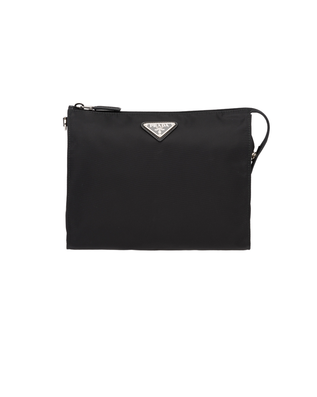 Prada Nylon And Saffiano Leather Pouch Black | 3972SUMKG