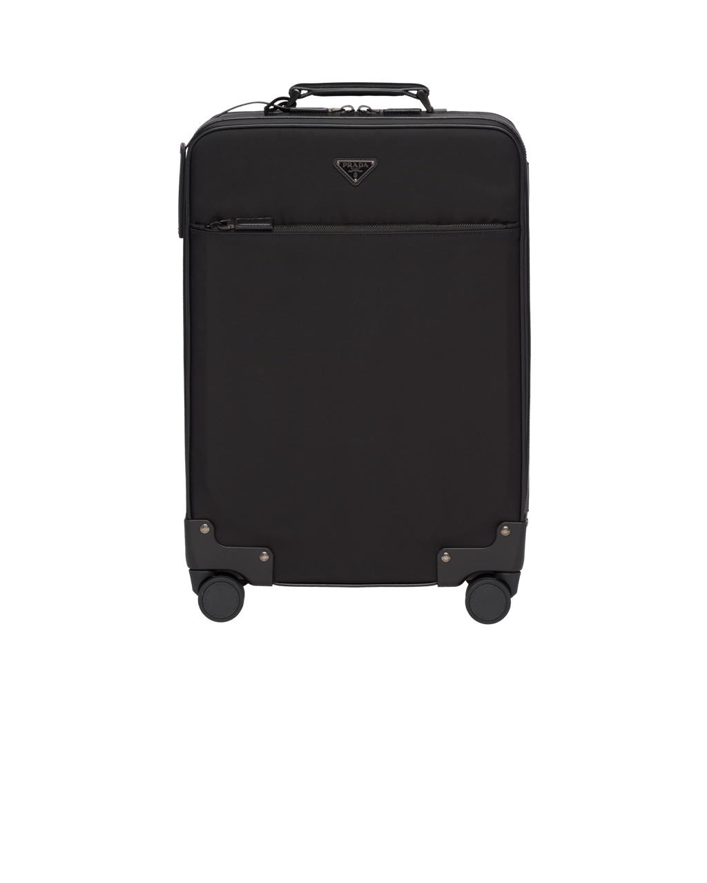 Prada Nylon And Saffiano Leather Trolley Black | 4152VHTZB