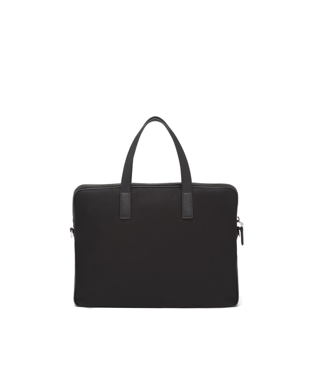 Prada Nylon And Saffiano Leather Work Bag Black | 7281JRHOE