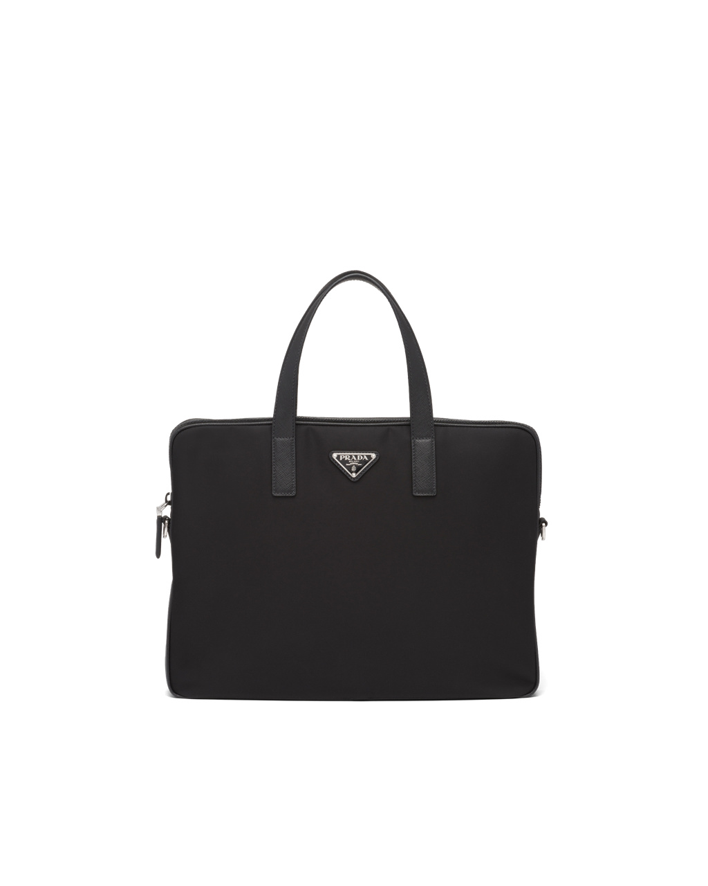 Prada Nylon And Saffiano Leather Work Bag Black | 7281JRHOE