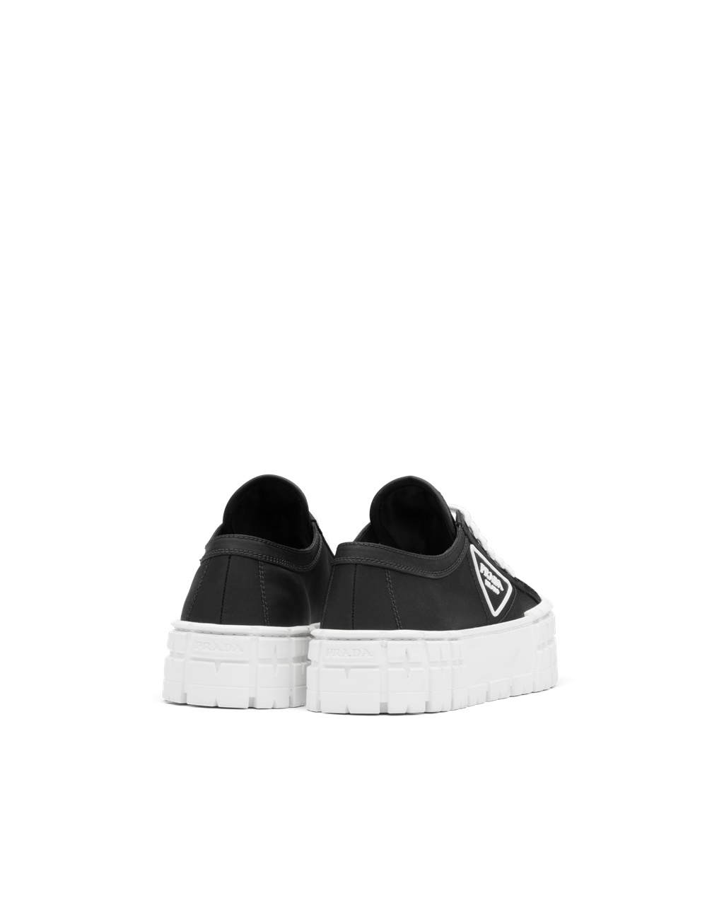 Prada Nylon Gabardine Sneakers Black / White | 9612ULCYG