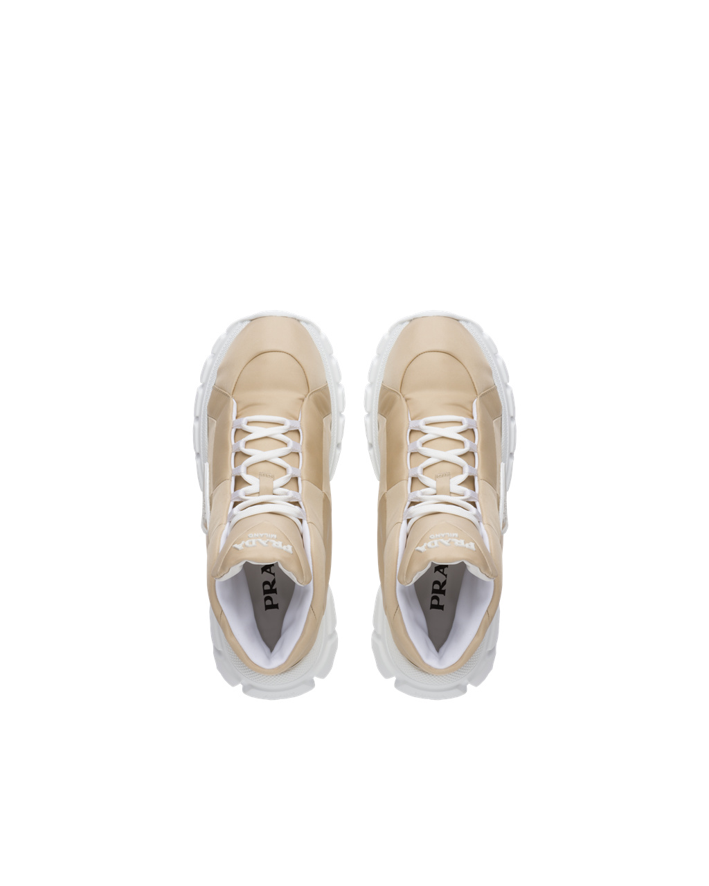 Prada Nylon Gabardine Sneakers Desert Beige | 9572JLSXO