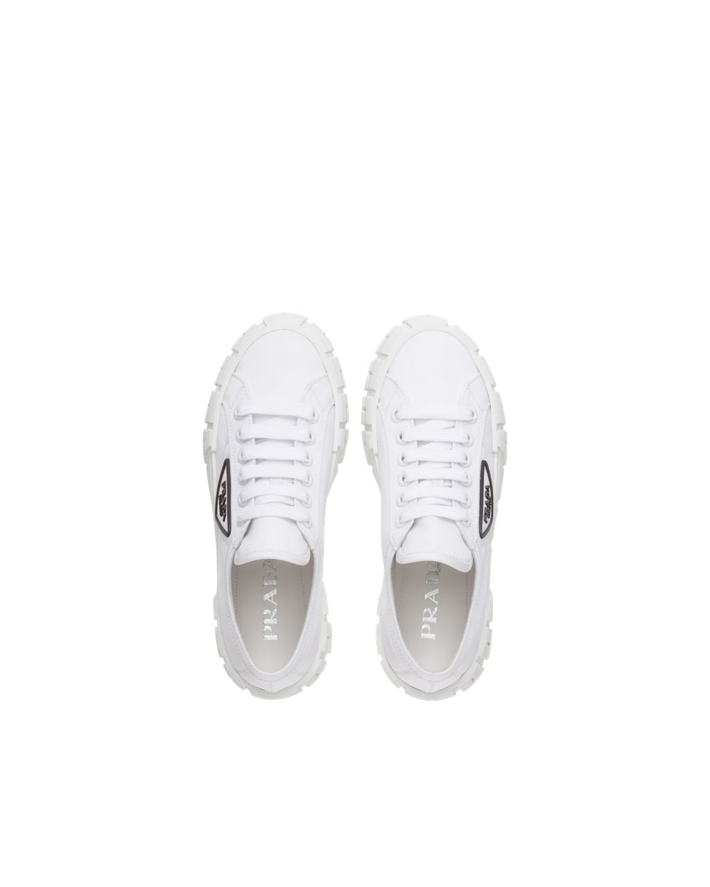 Prada Nylon Gabardine Sneakers White / Black | 9214RIQJM