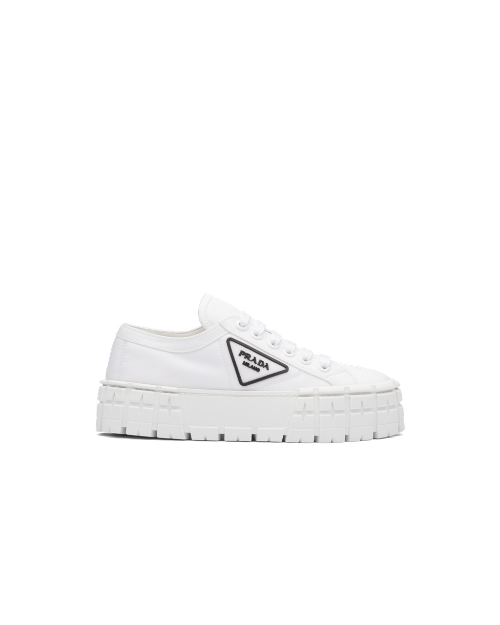 Prada Nylon Gabardine Sneakers White / Black | 9214RIQJM