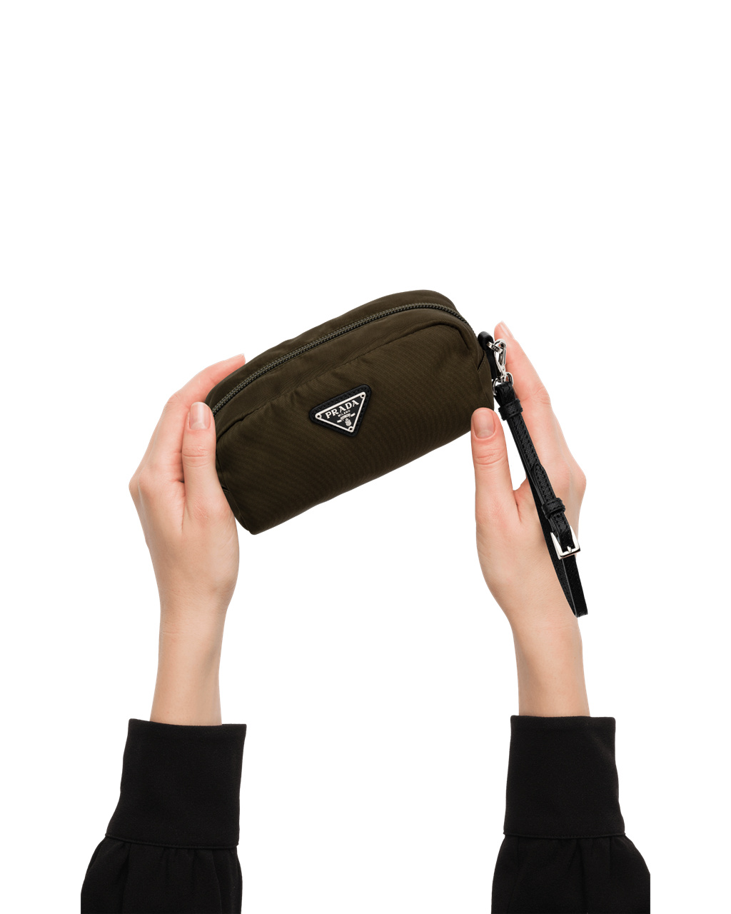 Prada Nylon Pouch Camouflage Green | 7693VCSDE