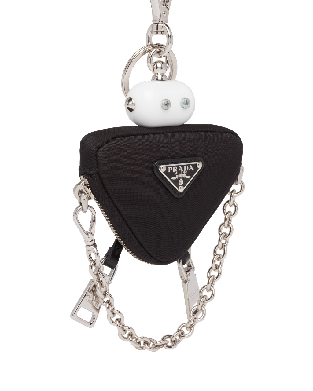 Prada Nylon Robot Keychain Trick Black | 8253KNTQR