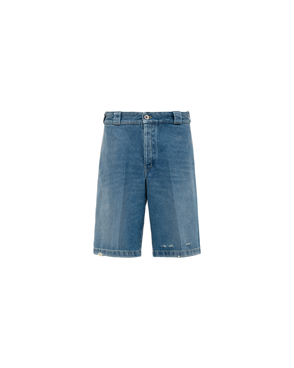 Prada Organic Denim Bermuda Shorts Navy | 6418BPFSK