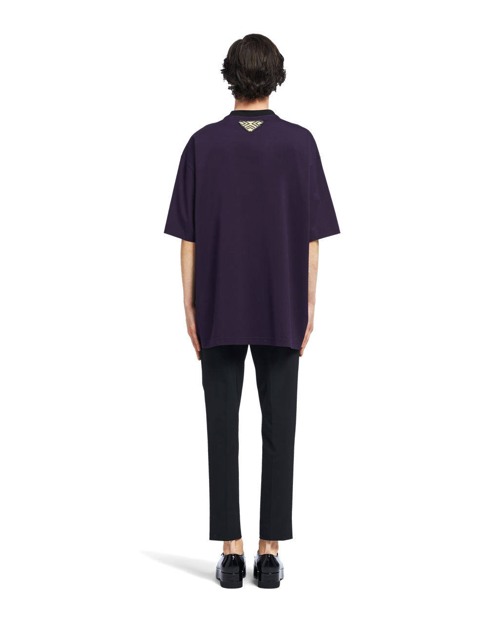 Prada Oversized Cotton T-shirt Blackberry | 1235JNZBF