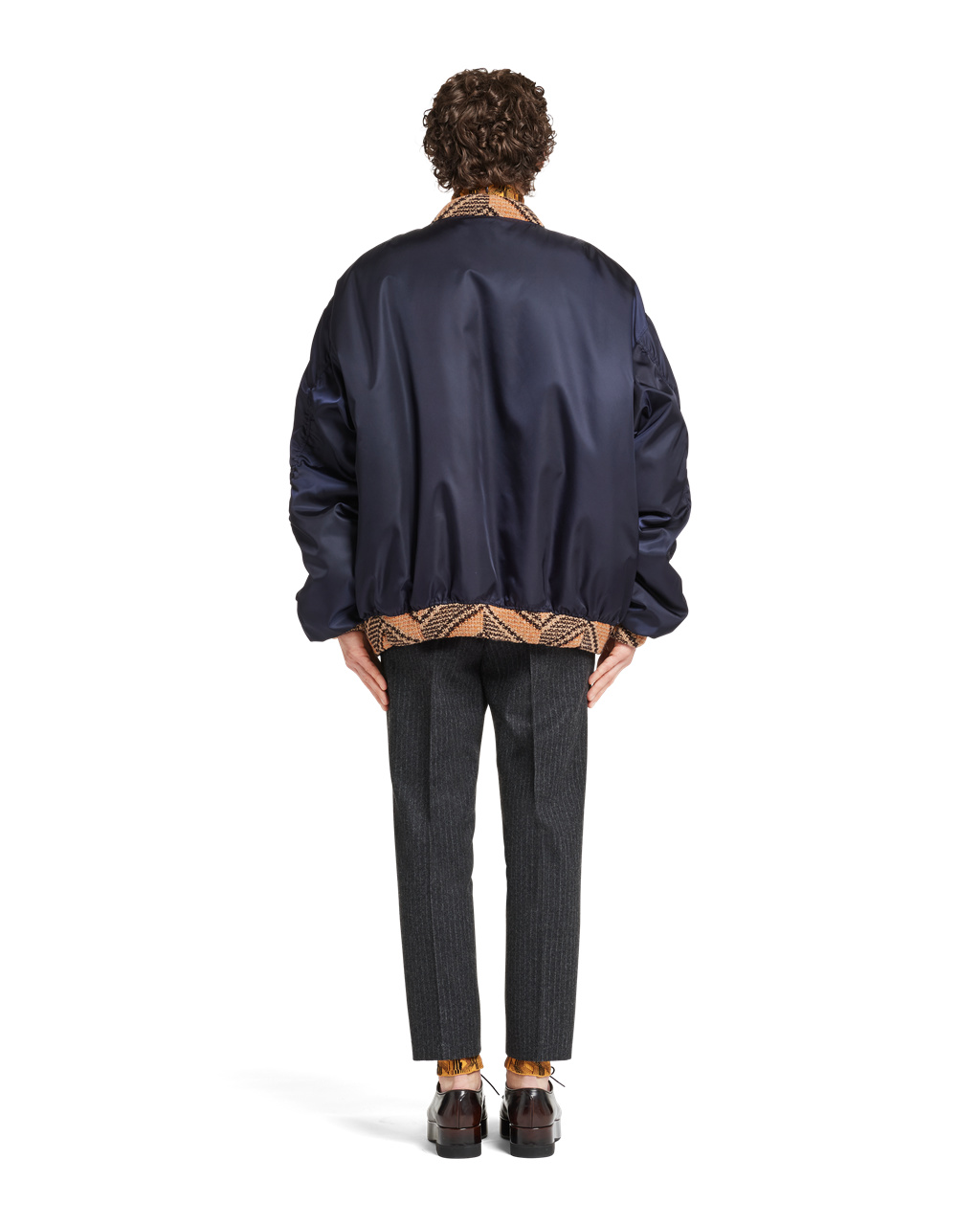 Prada Oversized Re-nylon And Knit Bomber Jacket Blue | 1962UVROQ